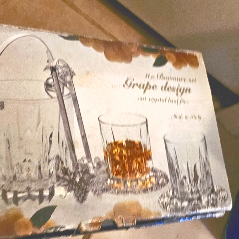 Grape design barware cut Crystal lead free from Italy